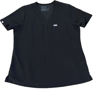 Figs Technical black scrub top, medium